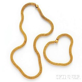 Gold Necklace and Bracelet