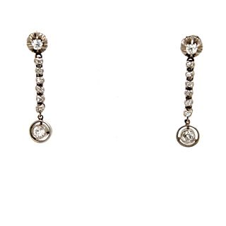 Art Deco Platinum DiamondÂ  Dangle Earrings