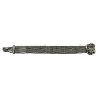 Victorian Sterling Silver Mesh w/ Tassel Bracelet