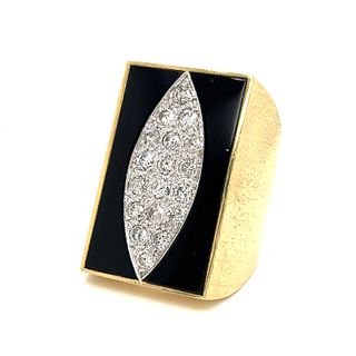 Avant Garde 14k Onyx Diamond 70â€™ Ring