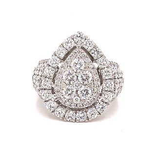 18K Diamond Pear Shape Ring