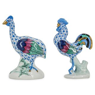 (2 pc) Herend Porcelain Miniature Bird Figurines