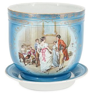 M S Kuznetsov Russian Porcelain Cache Pot