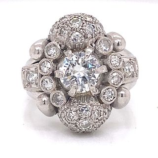 Art Deco Platinum Diamond Chevalier Ring
