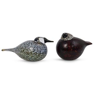 (2 Pc) Toikka IIttalia Art Glass Birds