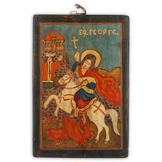Russia Icon on Wood