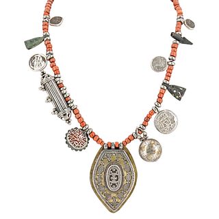 Oriental Coral Amulet Necklace