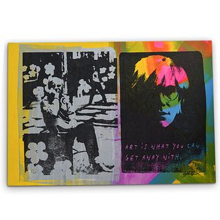 Gail Rodgers "Andy Warhol" Silkscreen on Canvas