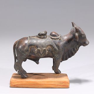 Antique Indian Bronze Bull Statue