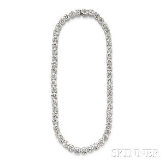 Platinum and Diamond Riviere, Mounted by Cartier