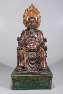 Chinese Ceramic Seated Deity