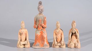 Group of Four Chinese Early Style Ceramic Figures