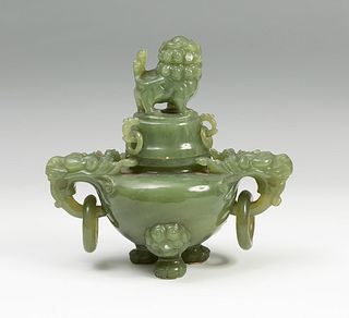Tibor. China, 20th century. 
Jadeite.
