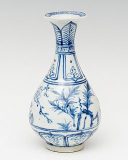 Vase; China, late nineteenth century-early twentieth century. 
Porcelain and wooden stand.