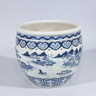 Chinese Blue & White Porcelain Jardiniere