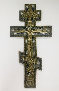 Unknown Artist - 19th Cent. Bronze Cross II (Russian Icon)
