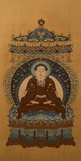 Qing QianLong Embroidery Kesi of Buddha Sakyamuni