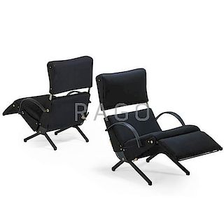 OSVALDO BORSANI Pair of adjustable lounge chairs