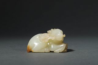 Qing, A Carved White Jade Ornament