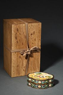 Qianlong, Qing Dynasty: European family  Box with Bronze and Enamel Painting