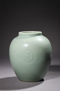 Qianlong Period: Celadon-glazed Jar