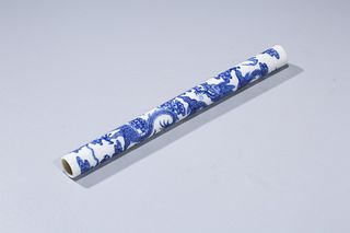 Qing, Qianlong: A Blue and White Porcelain Dragon Pen Shaft