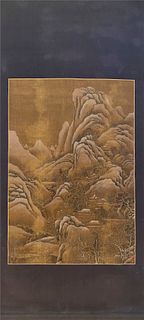 A Snow Landscape Chinese Painting on Silk