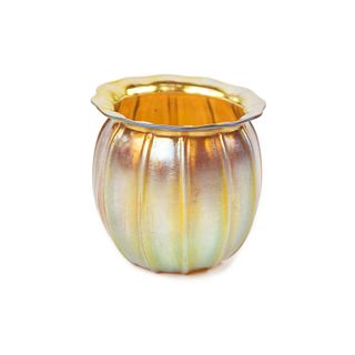 Louis Comfort Tiffany Favrile Gold Iridescent Round Vase