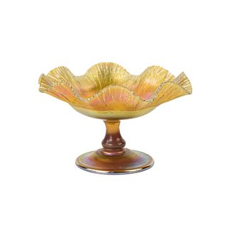 Louis Comfort Tiffany Favrile Gold Footed Compote Dish