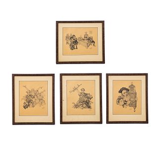 Grouping of 4 Arthur Szyk WWII Jewish Lithographs