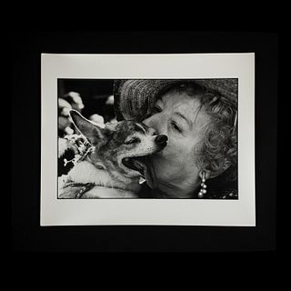 Elliott Erwitt Signed Woman Kissing Dog Photograph