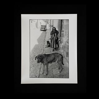 Elliott Erwitt Signed Street Dogs and Woman Photograph