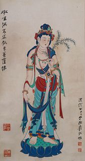 Zhang Da Qian mark: A Colorful Buddha Painting