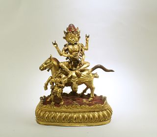 18th/19th C.Tibetan Gilt Bronze Bodhisattva Statue