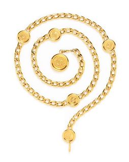 A Chanel Goldtone Chain Link Belt, 40".