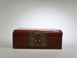 A Carved Rosewood Rectangular Box
