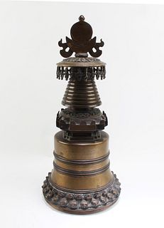 A West Tibetan Bronze Stupa of Kadampa Choden, 14-