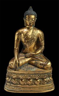 18th Century Gilt Bronze Buddha Statue