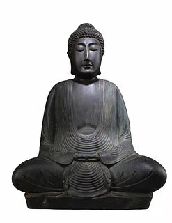 A Bamboo Seated Buddha Statue