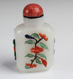 Chinese Snuff Bottle (Jade or Peking Glass)