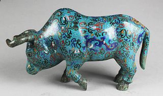 A Cloisonne Rhino Figurine