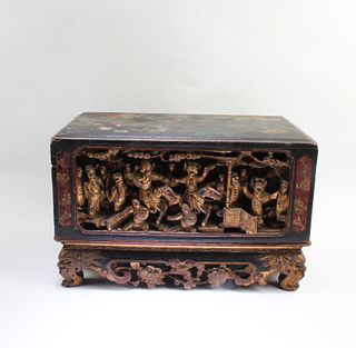 Antique Carved Gilt Gold Wooden Box