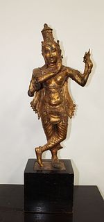 Antique Gilt Bronze Hindu Statue