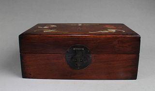 A Hardwood Box with Mother of Pearl Inlay