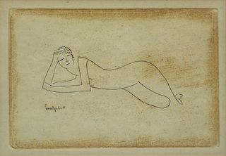 MODIGLIANI, Amedeo (After). Etching "Nu" or