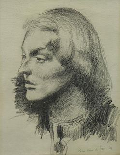DU BOIS, Guy. Pencil on Paper. 1948 Portrait of a