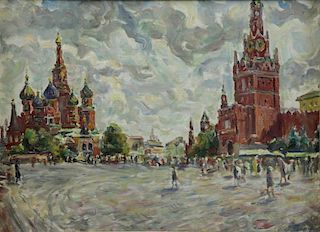 BASIN, Anani. Oil on Canvas. "Red Square, Moscow".