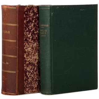 Two bound volumes of St. Nicholas Magazine with stories by Baum