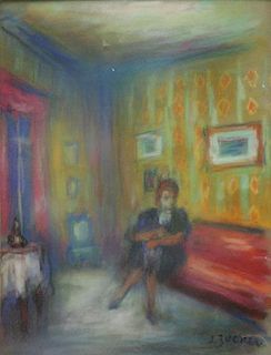 ZUCKER, Jacques. Pastel on Paper. Woman in