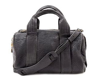 An Alexander Wang Black Leather Rocco Satchel Handbag, 13" x 12" x 4.5".